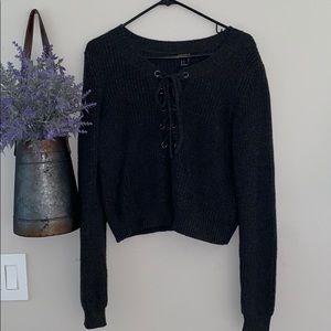 Charcoal Gray, slightly cropped sweater